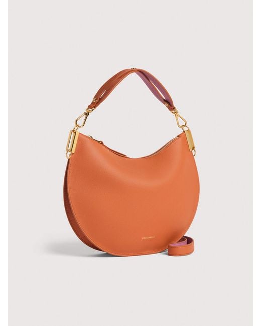 Coccinelle Orange Two-Sided Leather Shoulder Bag Sunup Medium