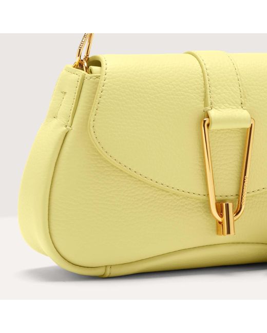 Coccinelle Yellow Grained Leather Handbag Himma Small