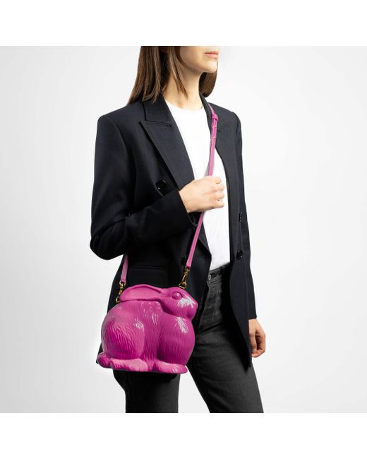 Coccinelle Pink Reclaimed Plastic And Grained Leather Crossbody Bag Rabbit Bag