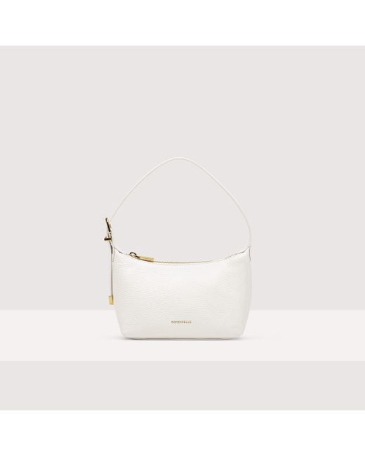 Coccinelle White Grained Leather Minibag Gleen Mini