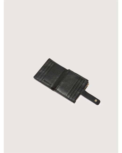 Coccinelle Black Small Grained Leather Wallet Metallic Medium
