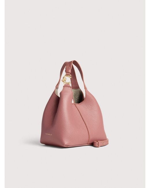 Coccinelle Pink Grained Leather Handbag C-Easy Small