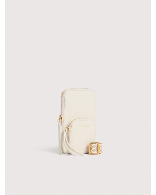 Coccinelle Natural Grained Leather Phone Holder Pixie Mini