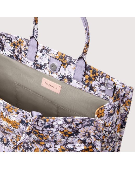 Coccinelle Multicolor Floral Print Fabric Handbag Never Without Bag Flower Print Large