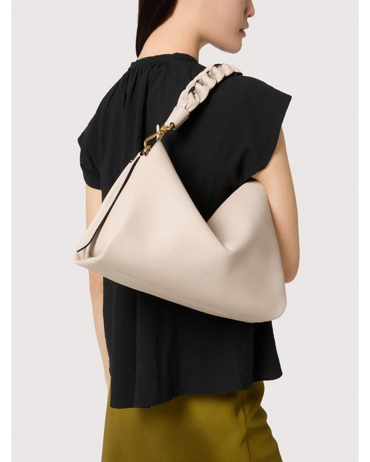 Coccinelle Natural Two-Sided Leather Shoulder Bag Boheme Medium