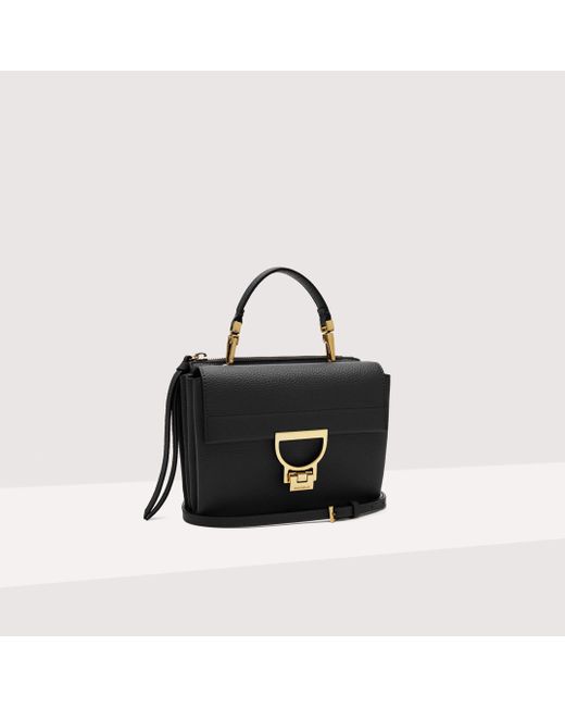 Coccinelle Black Grained Leather Handbag Arlettis Small