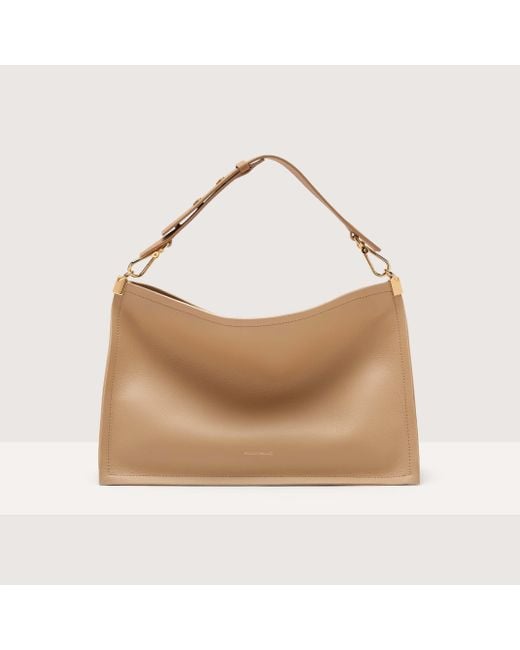 Coccinelle Natural Two-Sided Leather Shoulder Bag Snip Medium