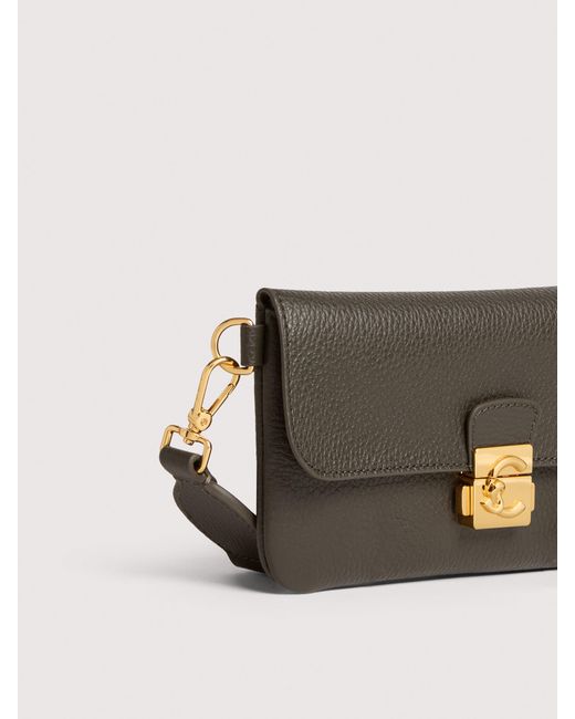 Coccinelle White Grained Leather Minibag C-Me Lock Mini