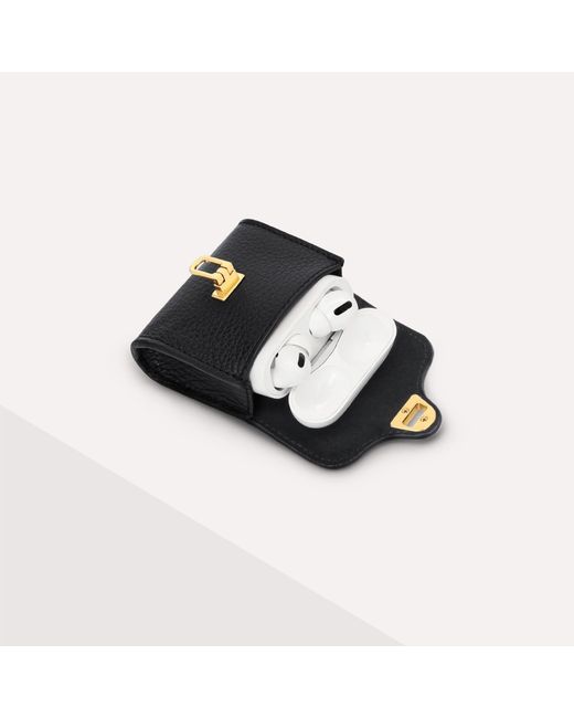 Coccinelle Blue Grained Leather Airpods Case Beat
