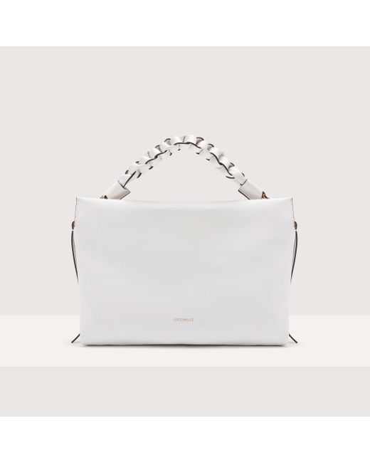 Coccinelle White Two-Sided Leather Shoulder Bag Boheme Medium