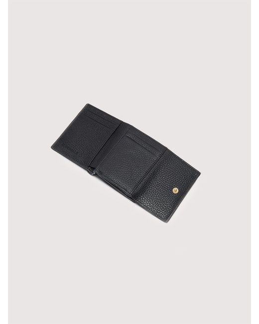 Coccinelle Gray Small Grained Leather Wallet Metallic Small
