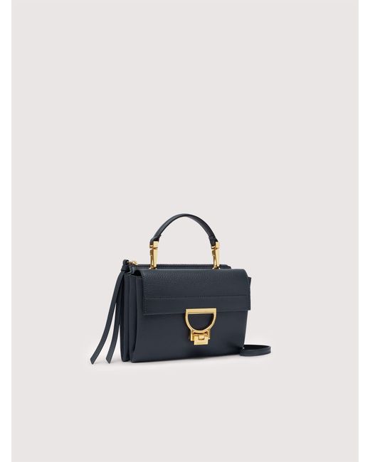 Coccinelle Blue Grained Leather Handbag Arlettis Small