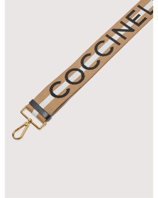 Coccinelle Metallic Fabric Shoulder Strap Logo
