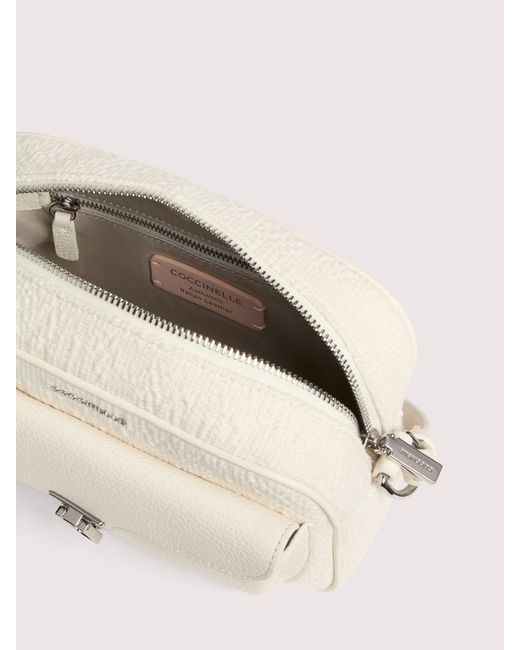 Coccinelle Natural Shells Textured Fabric Crossbody Bag Beat Small