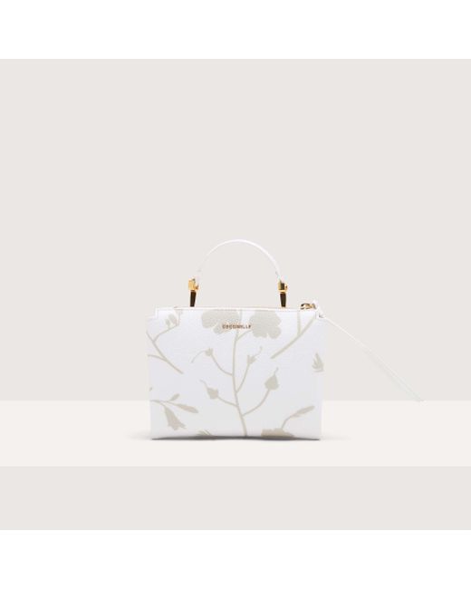 Borsa a mano in Pelle stampa shadow Arlettis Shadow Print Small di Coccinelle in White