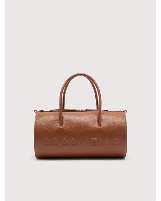 Coccinelle Multicolor Henkeltasche Aus Genarbtem Leder Myrtha Maxi Logo Large