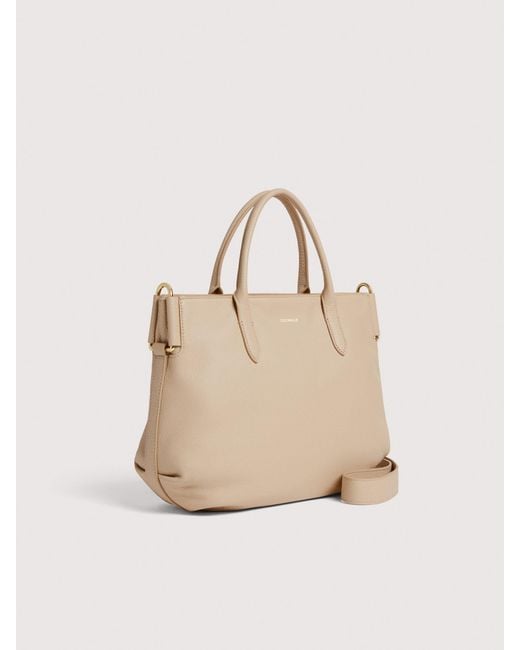 Coccinelle Natural Grained Leather Handbag Rebekka Small
