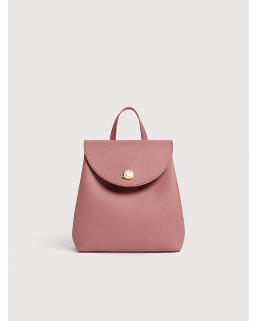 Coccinelle Pink Grained Leather Backpack Nikla Mini