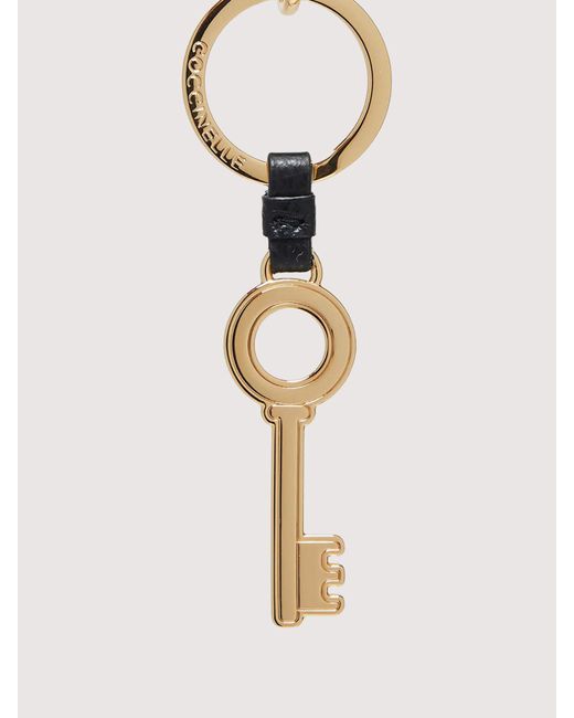 Coccinelle Metallic Leather And Metal Key Ring Basic Metal