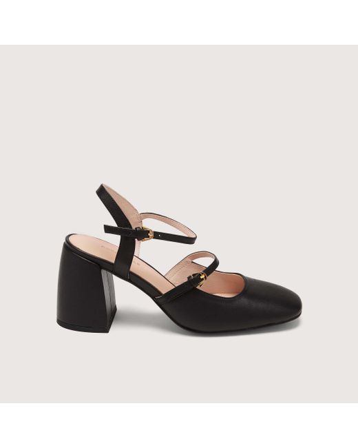 Coccinelle Black Smooth Leather Heeled Sandals Magalù Smooth