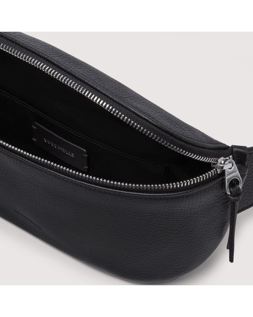 Coccinelle Black Grained Leather Waist Bag Collection