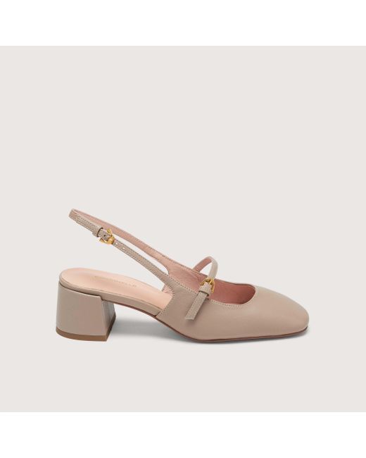 Coccinelle Pink Smooth Leather Slingbacks With Heel Magalù Smooth