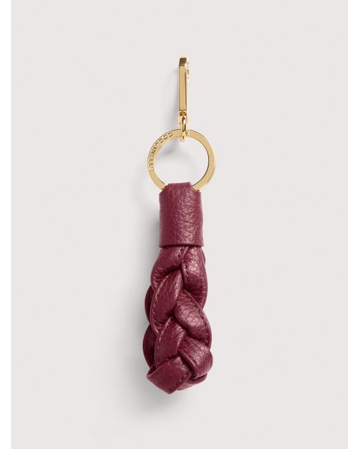 Coccinelle Pink Leather And Metal Key Ring Boheme