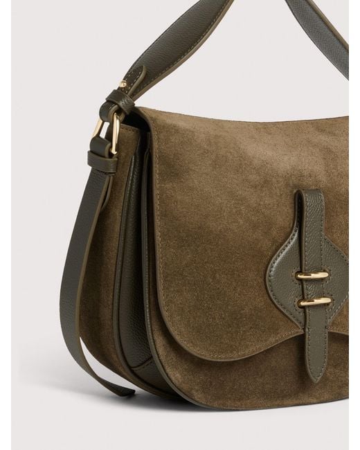 Coccinelle Multicolor Suede And Micro Grained Leather Handbag Mavery Medium