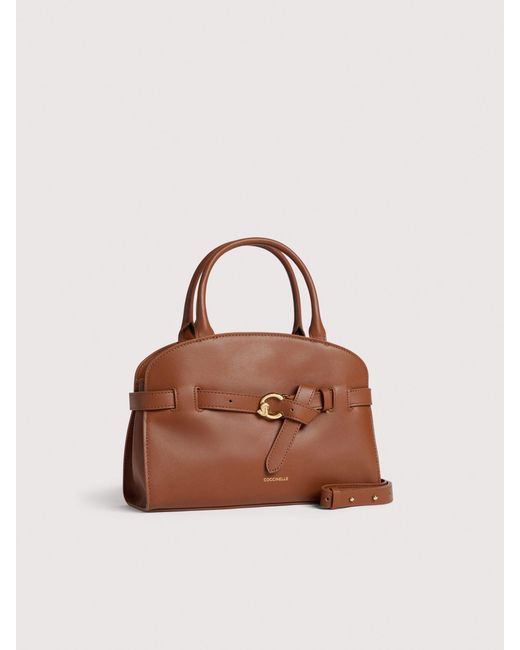 Coccinelle Brown Smooth Leather Handbag Sabine Small