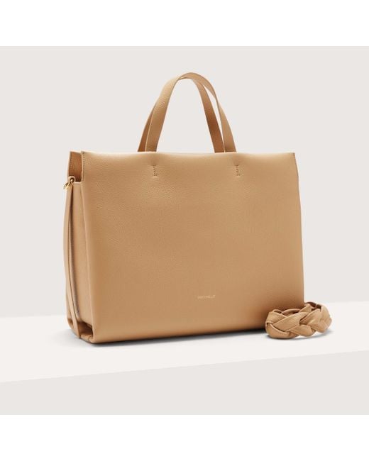Coccinelle Natural Grained Leather Handbag Boheme Large