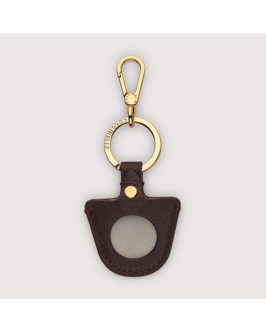 Coccinelle Metallic Leather And Metal Airtag Case Airtag Charm