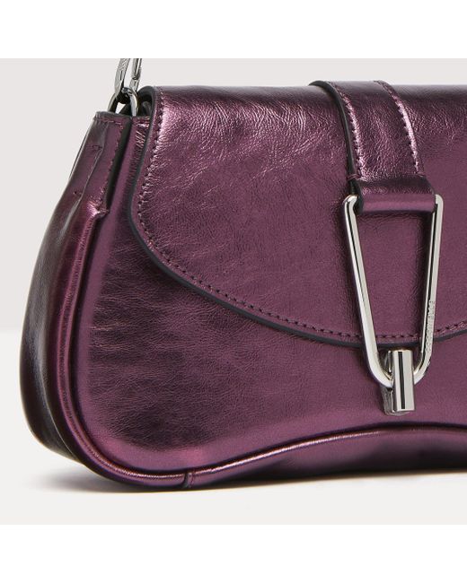 Coccinelle Purple Pearl Leather Handbag Himma Pepita Small