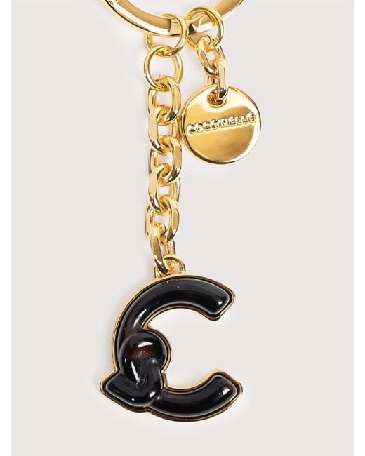 Coccinelle White Metal And Tortoiseshell-Effect Plexiglass Plating Key Ring C-Me