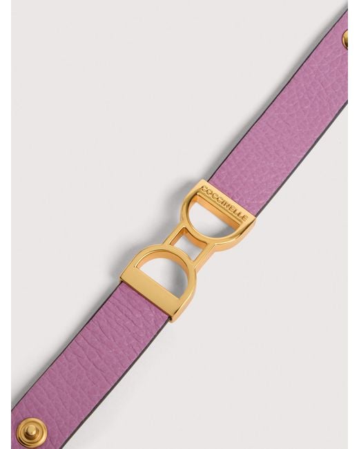 Coccinelle Multicolor Grained Leather Bracelet Arlettis Ribbon