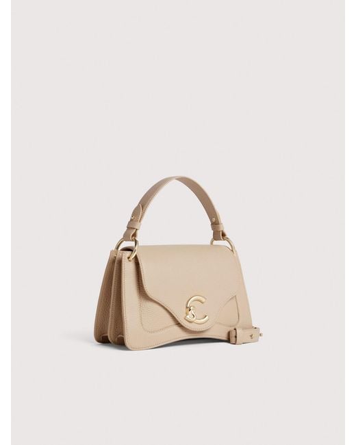 Coccinelle Natural Grained Leather Handbag C-Me Small