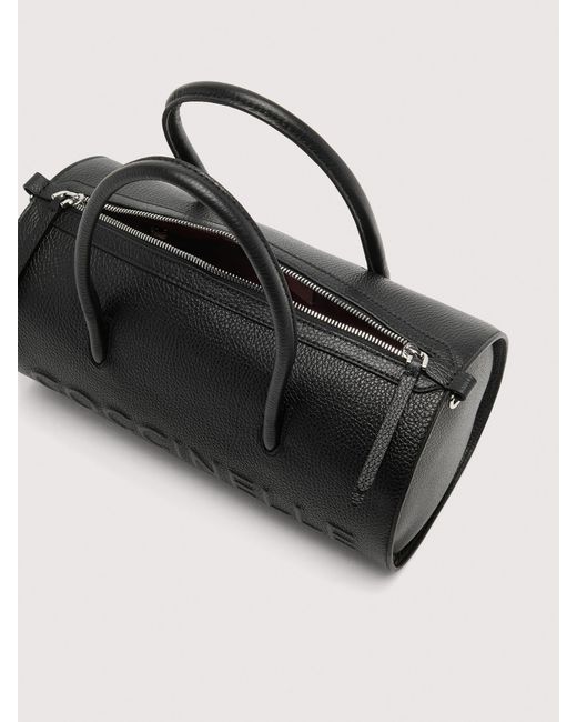 Coccinelle Black Grained Leather Handbag Myrtha Large