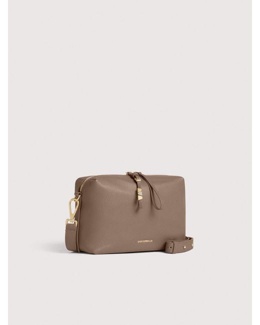 Coccinelle Natural Grained Leather Crossbody Bag Nory Small