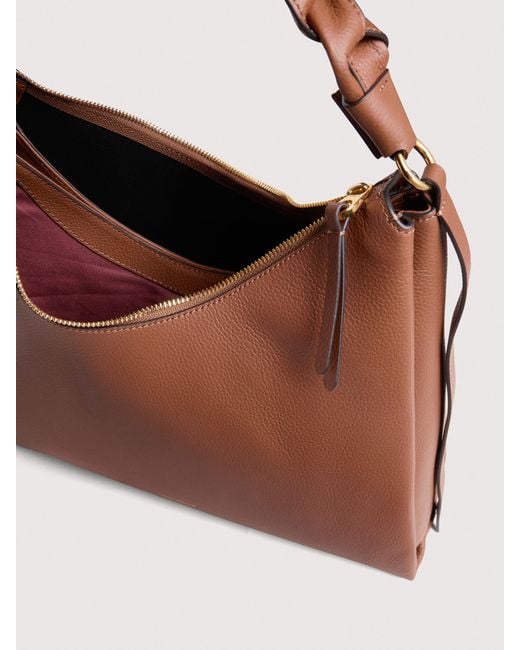 Coccinelle Brown Schultertasche Aus Doubleface-Leder Boheme Medium