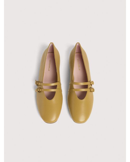 Coccinelle Natural Smooth Leather Ballet Flats Risako