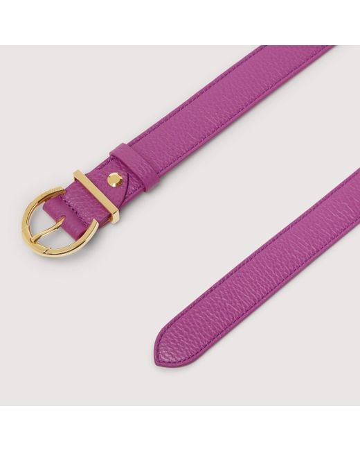 Coccinelle Purple Grained Leather Belt Beth
