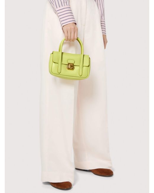 Coccinelle Natural Grained Leather Minibag C-Me Lock Mini