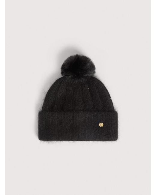 Coccinelle Black Angora-Blend Beanie Jennie