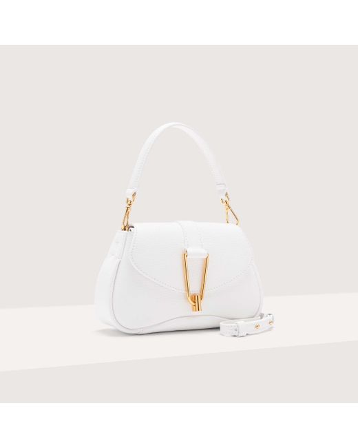 Coccinelle White Grained Leather Handbag Himma Small