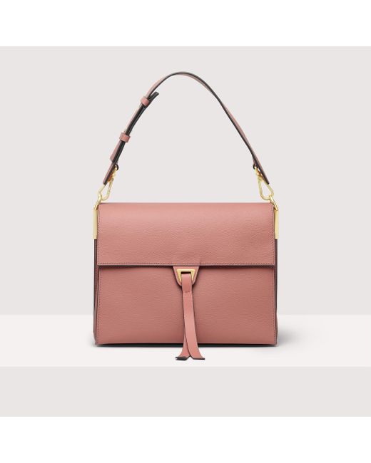 Coccinelle Pink Double Leather Shoulder Bag Louise