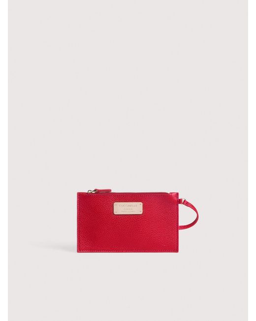 Coccinelle Red Grained Leather Tote Bag C-Easy Large