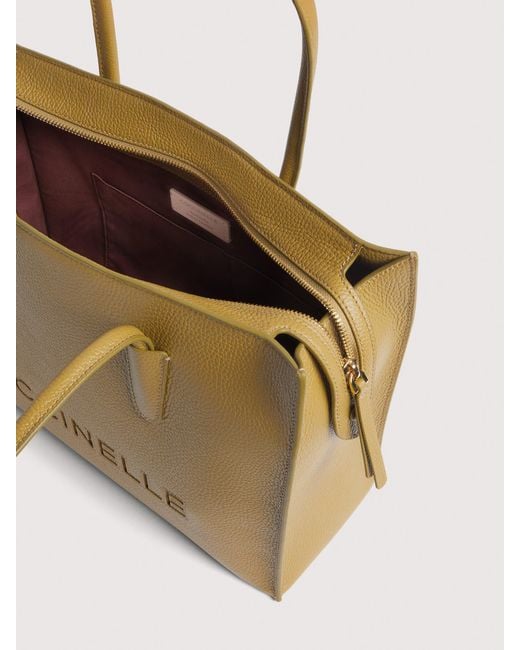 Coccinelle Natural Grained Leather Tote Bag Myrtha26 Medium