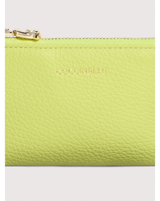 Coccinelle Yellow Grained Leather Coin Purse C-Me Small