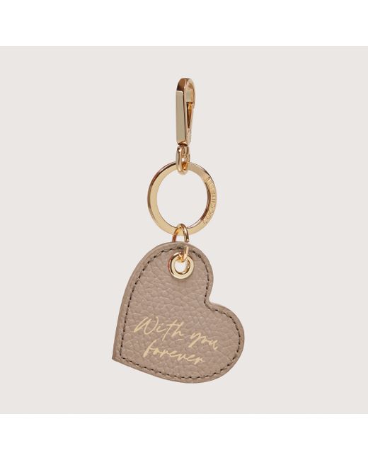 Coccinelle Natural Leather And Metal Key Ring Valentine