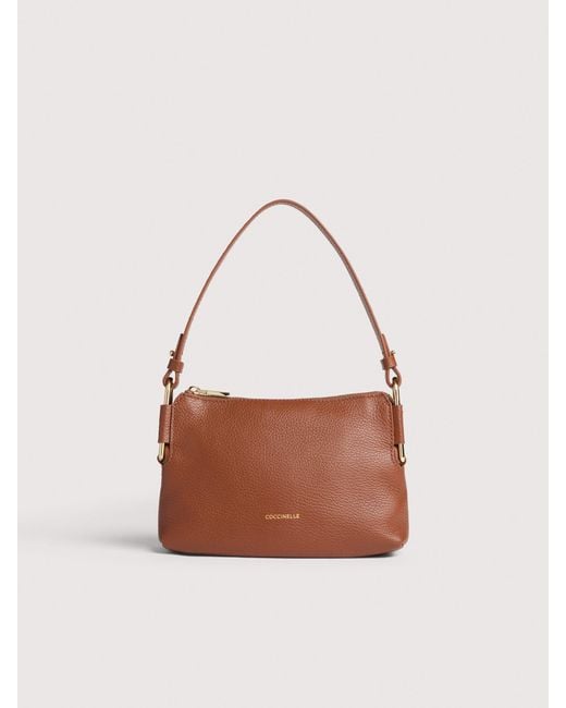 Coccinelle White Minibag Aus Genarbtem Leder Rebekka