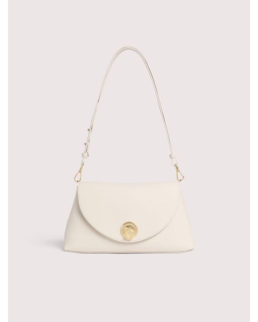 Coccinelle Natural Two-Sided Leather Shoulder Bag Nikla Medium